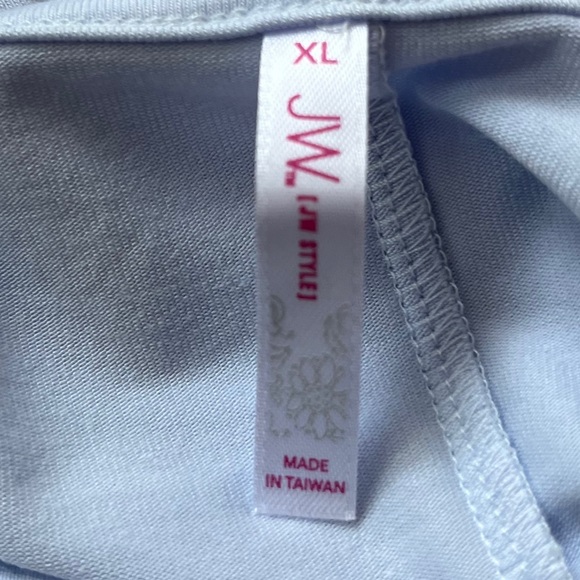 JW Style Women’s Light Blue Asymmetrical Bottom Nightgown Size XL - Picture 3 of 7